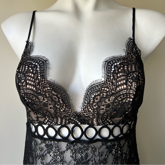Victoria's Secret Dream Angels Black Lace Chemise Slip Dress, M - Picture 5 of 11
